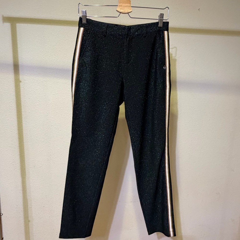 Scotch & Soda Black Pants with White Side Stripes